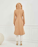 Dizaltı Kapşonlu Kaşe Mont Vizon | 17001K23