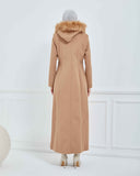 Kapşonlu Kaşe Mont Vizon | 1700123