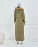 Kapşonlu Kaşe Mont Haki | 170019