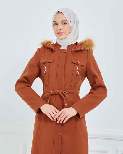 Kapşonlu Kaşe Mont Taba | 1700137