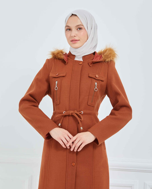 Kapşonlu Kaşe Mont Taba | 1700137