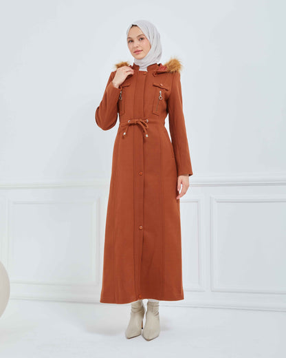 Kapşonlu Kaşe Mont Taba | 1700137