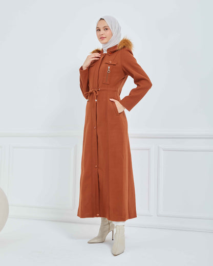 Kapşonlu Kaşe Mont Taba | 1700137