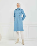 Kapşonlu Trençkot Bebe Mavisi| 1600531