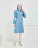 Kapşonlu Trençkot Bebe Mavisi| 1600531