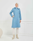 Kapşonlu Trençkot Bebe Mavisi| 1600531