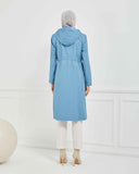 Kapşonlu Trençkot Bebe Mavisi| 1600531