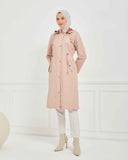 Kapşonlu Trençkot Pembe | 160053