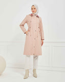 Kapşonlu Trençkot Pembe | 160053