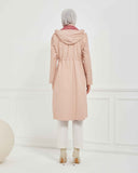 Kapşonlu Trençkot Pembe | 160053