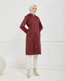 Kapşonlu Trençkot Bordo | 160057