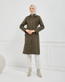 Kapşonlu Trençkot Haki | 160059