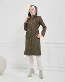 Kapşonlu Trençkot Haki | 160059