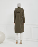 Kapşonlu Trençkot Haki | 160059