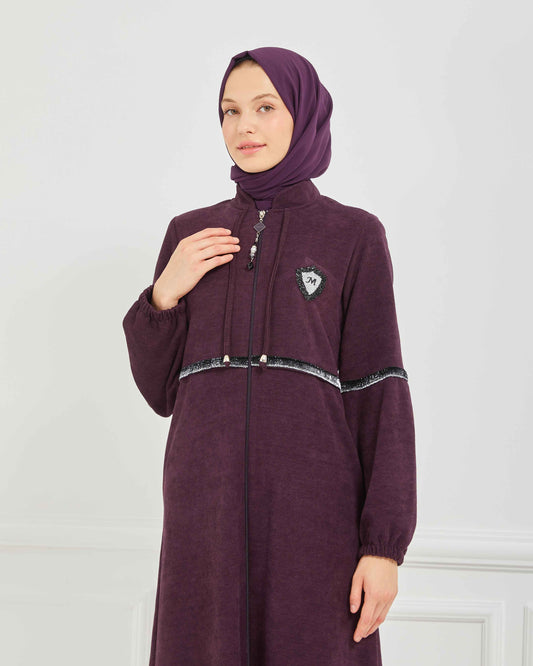 Kışlık Ferace Mürdüm | K20838