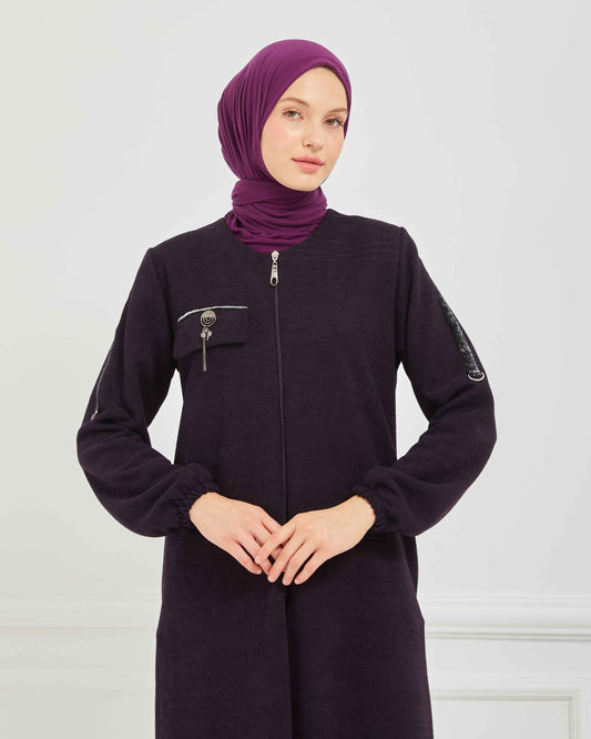 Kışlık Ferace Mürdüm | K20958