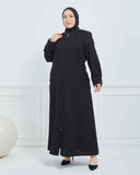 Büyük Beden Kışlık Ferace Siyah | K21001