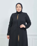 Büyük Beden Kışlık Ferace Siyah | K206611