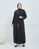 Büyük Beden Kışlık Ferace Siyah | K206611