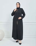 Büyük Beden Kışlık Ferace Siyah | K206611