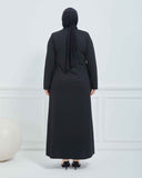 Büyük Beden Kışlık Ferace Siyah | K206611