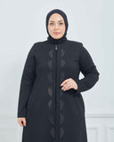 Büyük Beden Kışlık Ferace Siyah | K206631