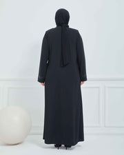 Abaya Brodée Pierre Grande Taille kaki  | 2063-9-9
