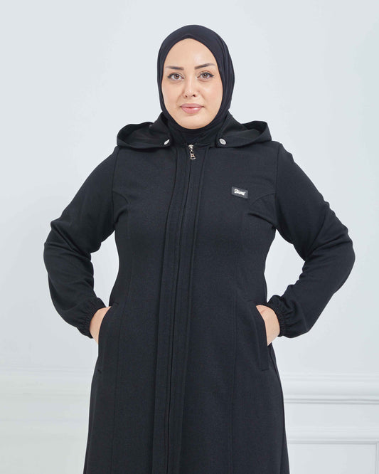 Büyük Beden Kışlık Kap Siyah | K90161