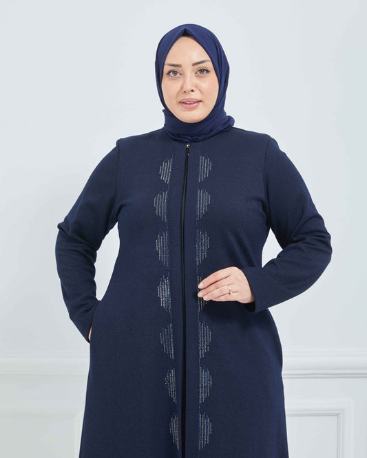 Büyük Beden Kışlık Ferace Lacivert | K206635