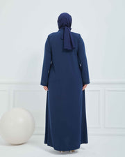 Abaya Brodée Pierre Grande Taille kaki  | 2063-9-9