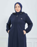 Büyük Beden Kışlık Kap Lacivert | K90165
