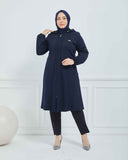 Büyük Beden Kışlık Kap Lacivert | K90165