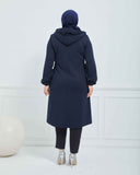 Büyük Beden Kışlık Kap Lacivert | K90165