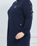 Büyük Beden Kışlık Kap Lacivert | K90155