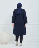 Büyük Beden Kışlık Kap Lacivert | K90155