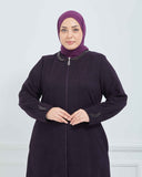 Büyük Beden Kışlık Ferace Mürdüm | K21008