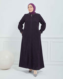 Büyük Beden Kışlık Ferace Mürdüm | K21008