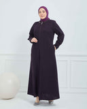 Büyük Beden Kışlık Ferace Mürdüm | K21008