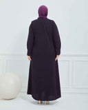 Büyük Beden Kışlık Ferace Mürdüm | K21008