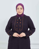 Büyük Beden Kışlık Ferace Mürdüm | K208528