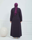 Büyük Beden Kışlık Ferace Mürdüm | K206638