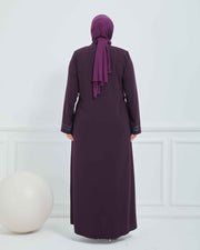 Abaya Brodée Pierre Grande Taille kaki  | 2063-9-9