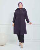 Büyük Beden Kışlık Kap Mürdüm | K90168