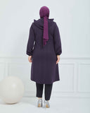 Büyük Beden Kışlık Kap Mürdüm | K90168