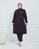 Büyük Beden Kışlık Kap Mürdüm | K90158