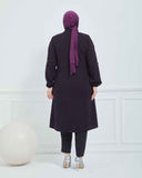 Büyük Beden Kışlık Kap Mürdüm | K90158