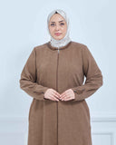 Büyük Beden Kışlık Ferace Vizon | K210023