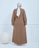 Büyük Beden Kışlık Ferace Vizon | K210023