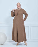 Büyük Beden Kışlık Ferace Vizon | K2085223