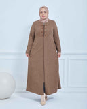 Büyük Beden Kışlık Ferace Vizon | K2085223